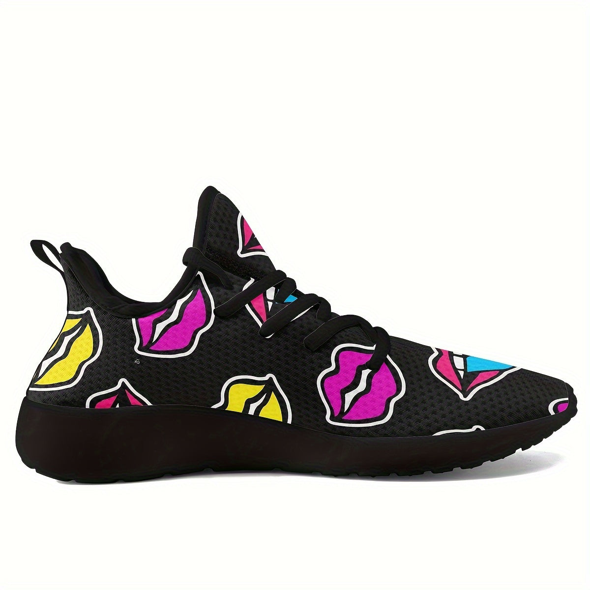 Women's Lip Graphic Lace-up Athletic Running Shoes