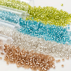 720pcs 2.5mm Silvery Filled Glass Beads for Jewelry Making DIY