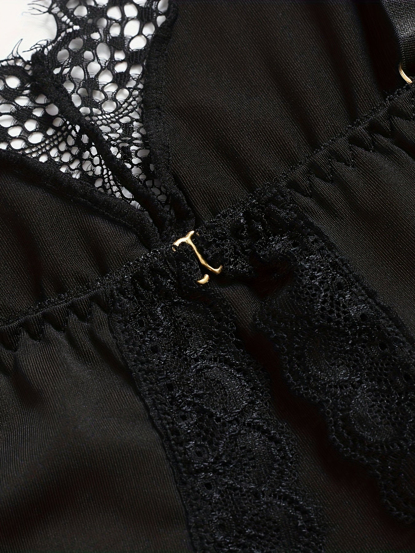 Lace V Neck Babydoll Dress