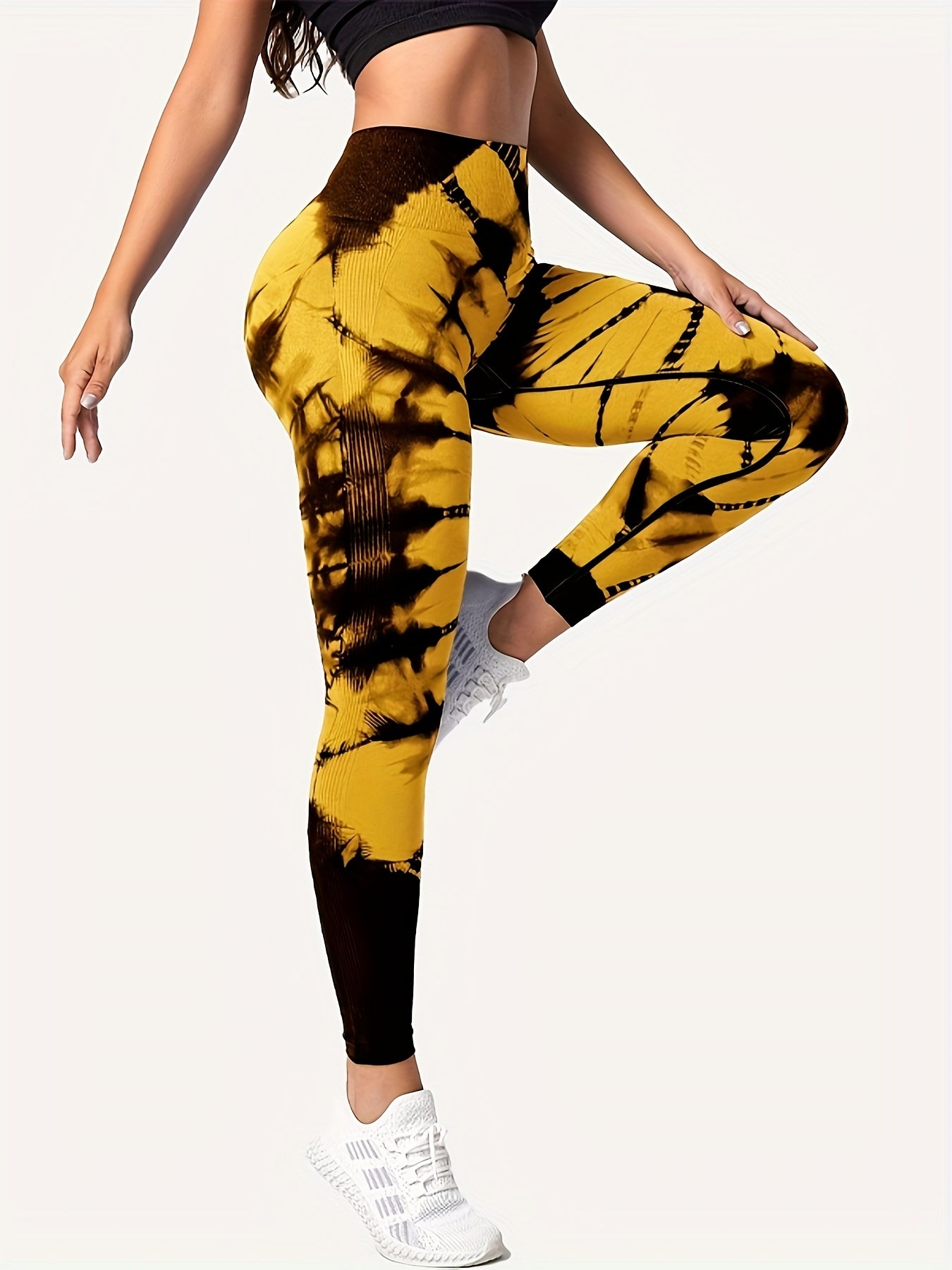 Tie Dye Seamless Sports Leggings Butt Lifting Stretch Yoga Tummy Control