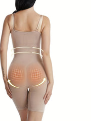 Seamless Solid Shaping Bodysuit Tummy Control Slimming Sleeveless Body Shaper