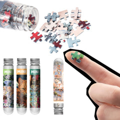 4pcs Mini Test Tube Puzzle Jigsaw Cats Animal Series Funny Game