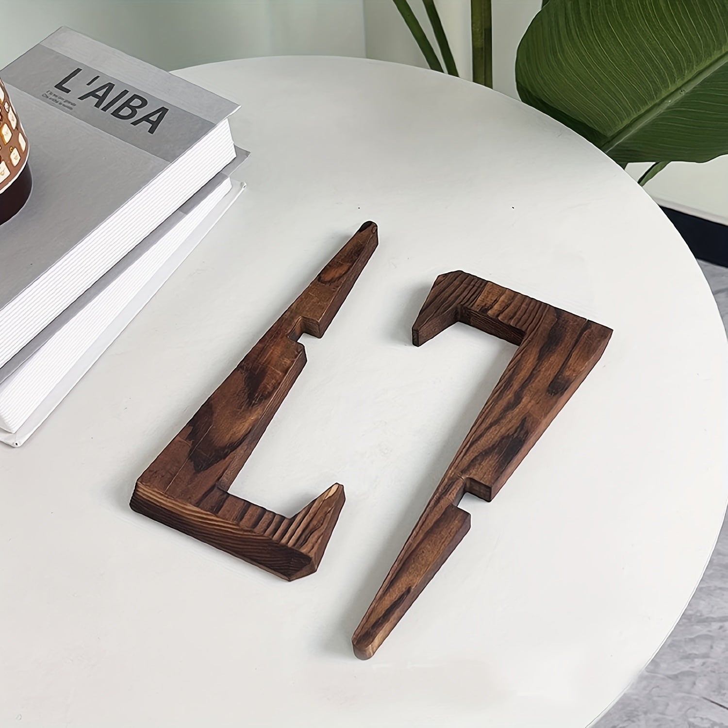 Farmhouse Style Solid Wood Stand for Cookbooks Records Books