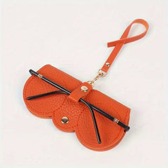 Lychee Embossed Glasses Cover Hanging PU Leather Sunglasses Reading Glasses Bag