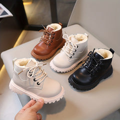 Vintage Fleece Boots Baby Girls Non Slip Boots Zipper Indoor Outdoor