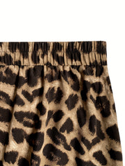 Leopard Print A-line Skirt