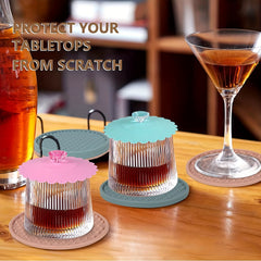 4pcs Acrylic Silicone Cup Lid for Coffee Mugs Water Bottles Glass Tumblers