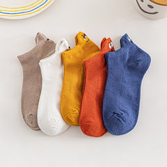5pairs Kids Breathable Sweat Absorption Low Cut Ankle Socks