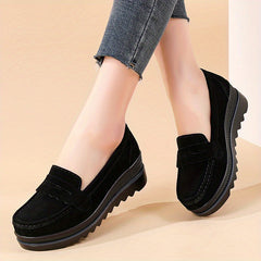 Women's Platform Loafers Slip On Shoes Casual Comfort Anti slip Shoes