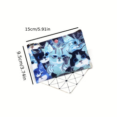 Vintage Kitten Purse Zipper Key Card Bag Small Square Bag