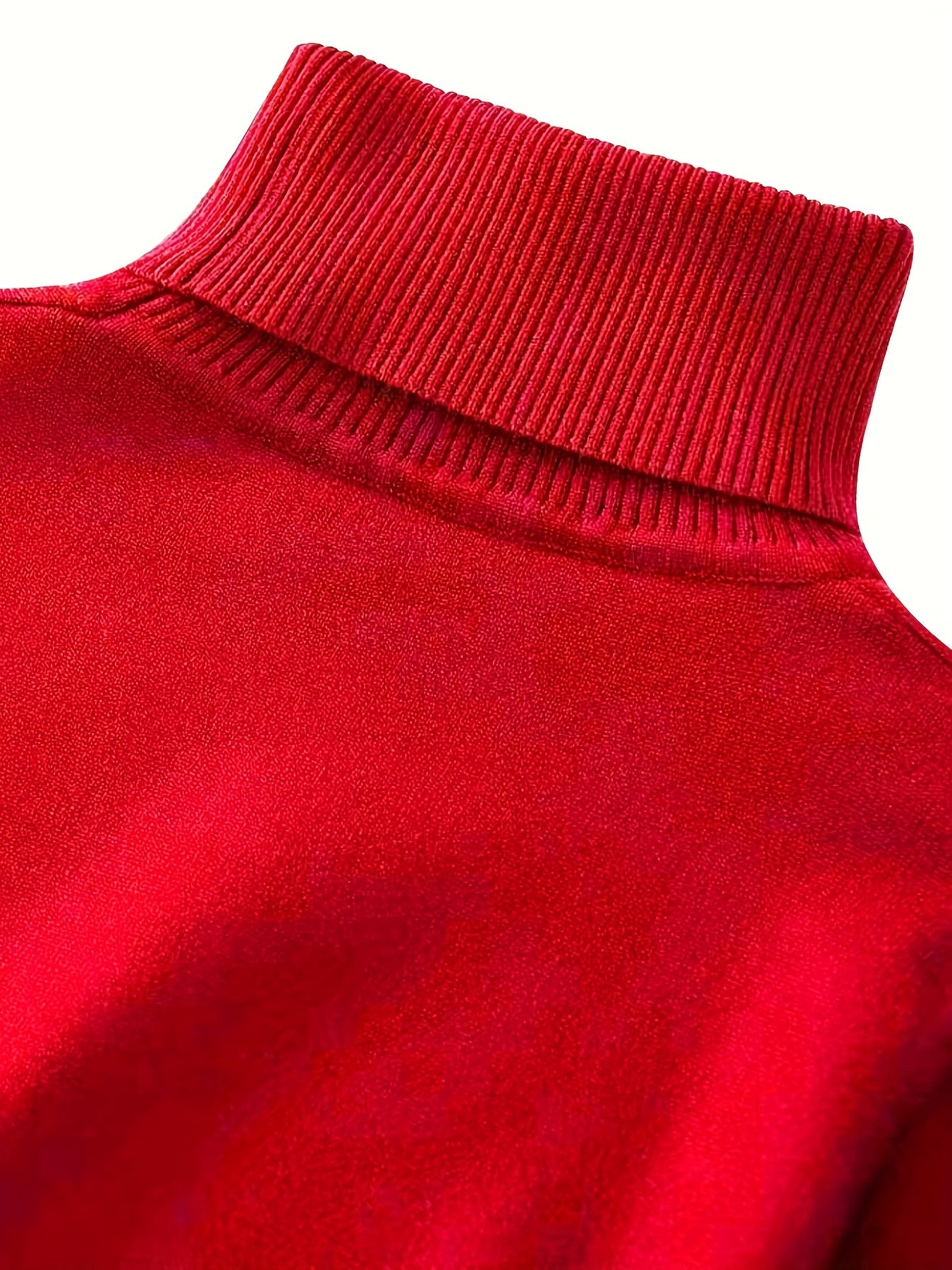 Women's Solid Turtle Neck Sweater Long Sleeve Casual Sweater