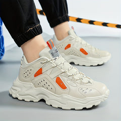 Men's Faux Leather Chunky Sneakers For Gym