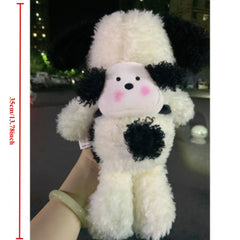 Fluffy Backpack Puppy Plush Toy - Home Decor, Birthday Gift, Photo Prop