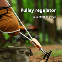 2pcs Outdoor Windproof Ropes with D-shaped Buckle