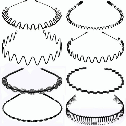 8pcs Metal Headband Hair Hoop Non Slip Wave Comb Hair Hoop Hairband