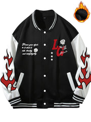 Men's Casual Baseball Jacket Thick Warm Coat For Outdoor Sports