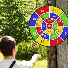 Kids Dart Board Set with 12 Sticky Balls - Indoor Outdoor Fun Game for Ages 3-12