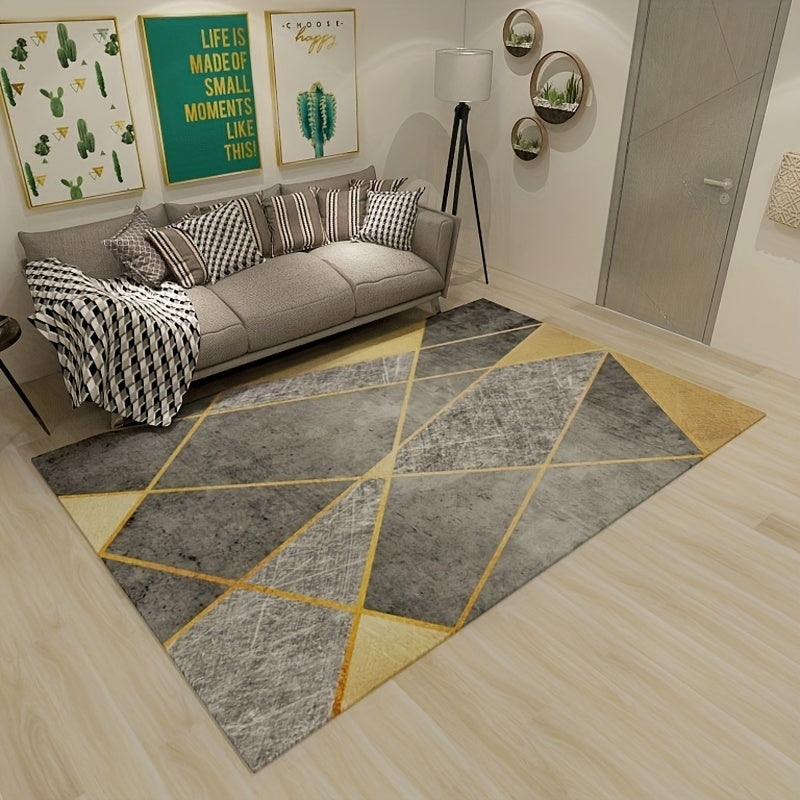Modern Crystal Velvet Rug Soft Non Slip Living Room Floor Mat Machine Washable