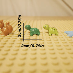 6pcs Turtle Building Block Accessories Dark & Light Green