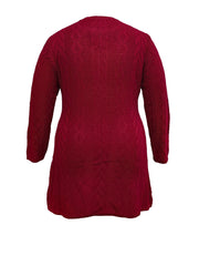 Casual Sweater Dress Women's Plus Solid Jacquard Long Sleeve