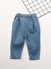 Girls Loose Fit Denim Pants Casual Jeans For Kids
