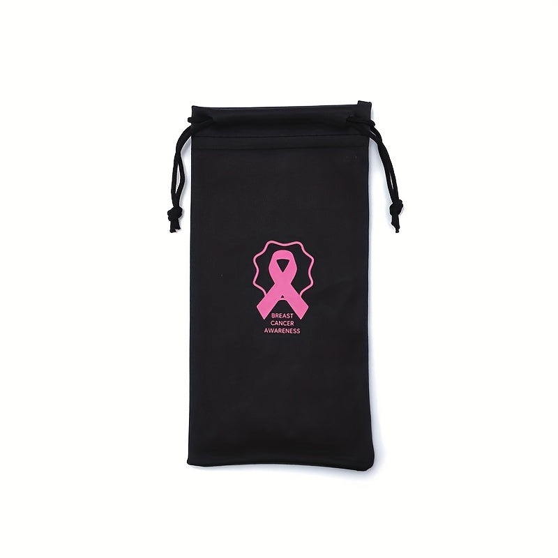 Pink Ribbon Cancer Warrior Glasses Bag