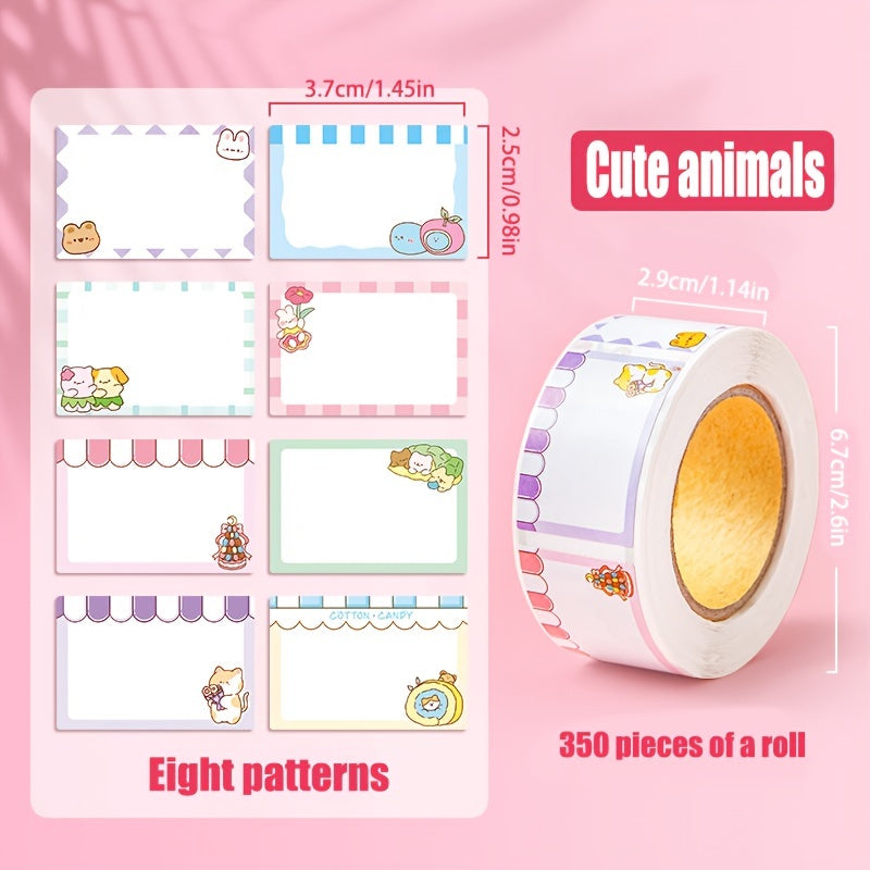 350 Name Stickers Colorful Tape School Label Stickers