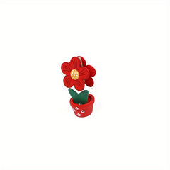 Cartoon Wooden Flower Pot for Photos Notes Messages 9.74-Inch