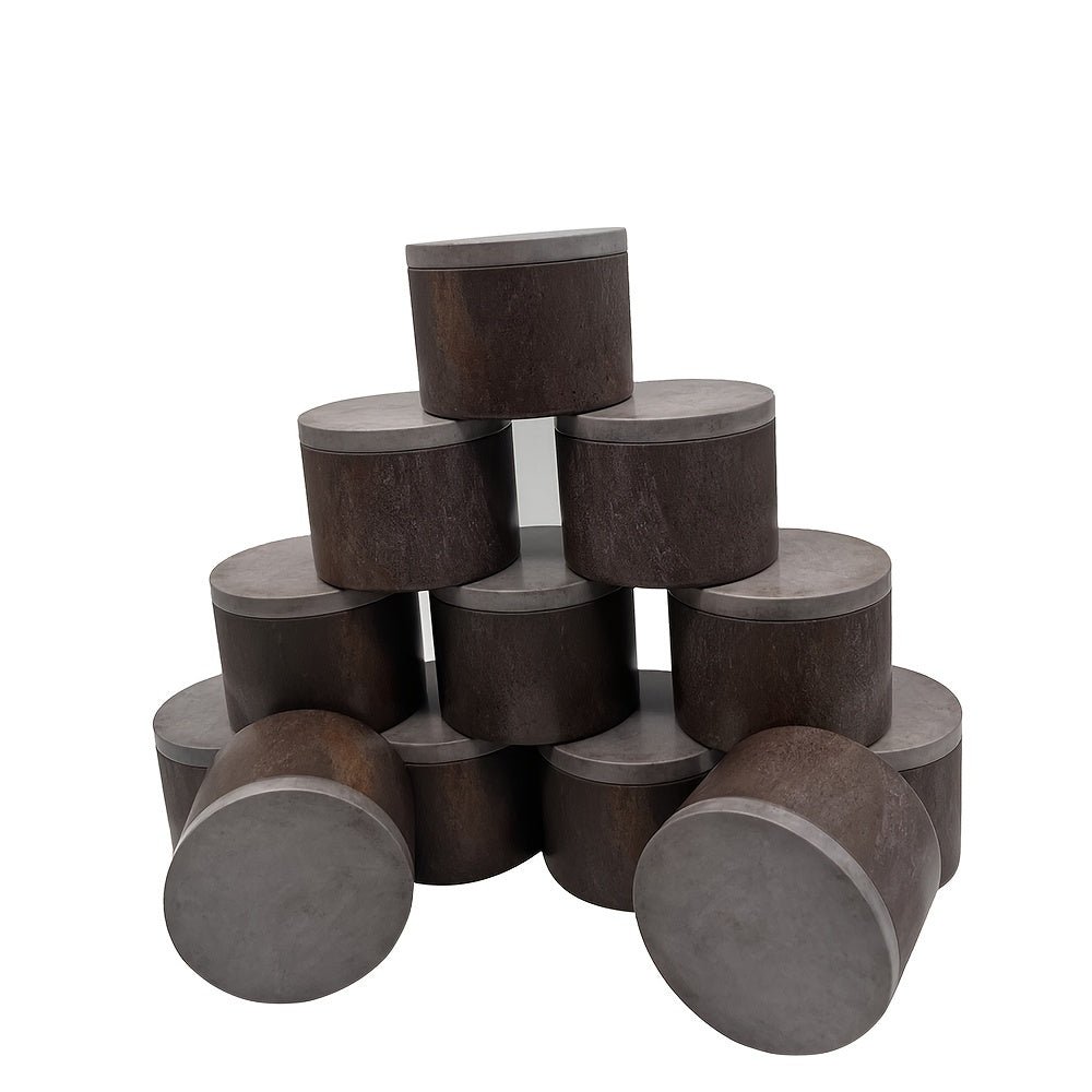 12pcs 8oz Retro Candle Tins With Lids - Arts Crafts Storage More