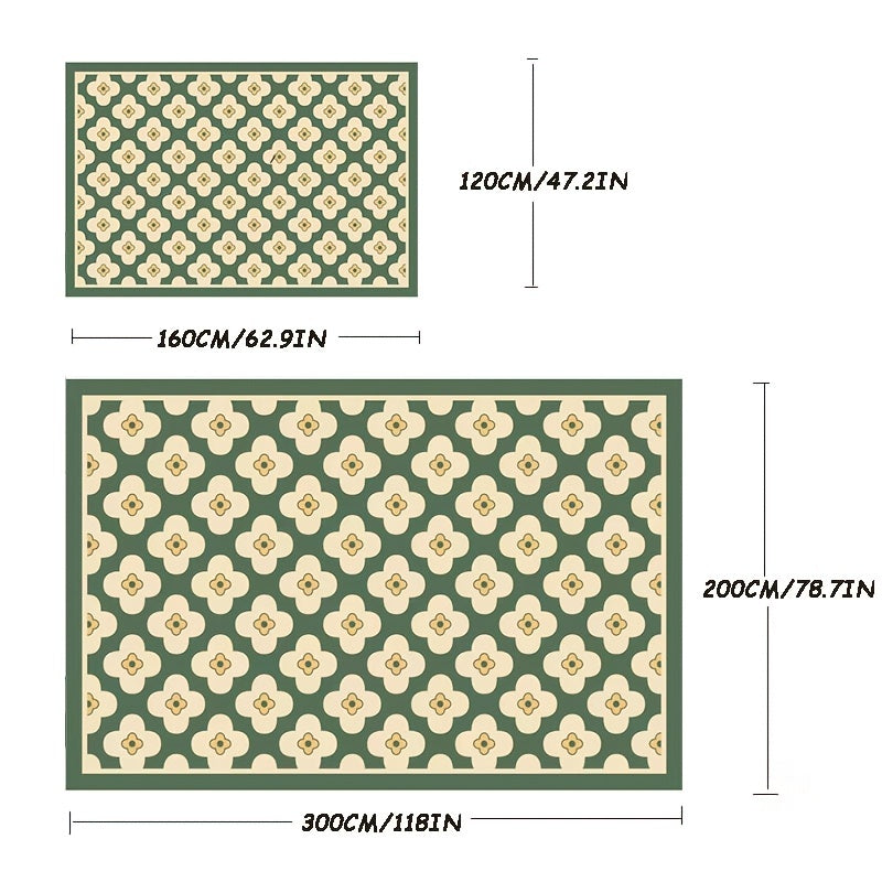 Flower Print Floor Mat Thick Cashmere Bedside Carpet