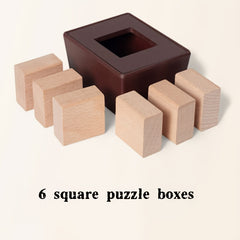 Wooden Building Blocks Puzzle Box - Shapes & Colors Learning Toy