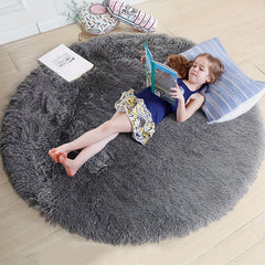 Round Fluffy Bedroom Area Rug Nordic Wool Carpet Living Room Sofa Blanket