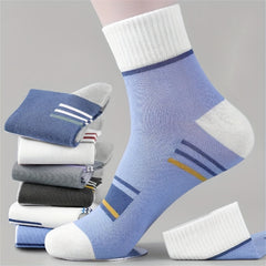 5 Pairs Men's Athletic Quarter Socks, Soft Breathable Socks