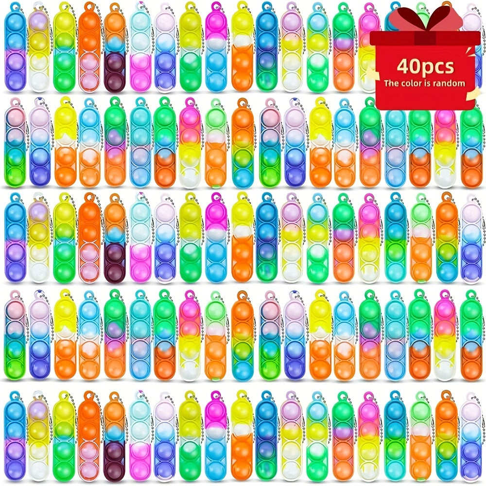 40pcs Random Fingertip Toy Keychain Party Favors Classroom Prizes Gift
