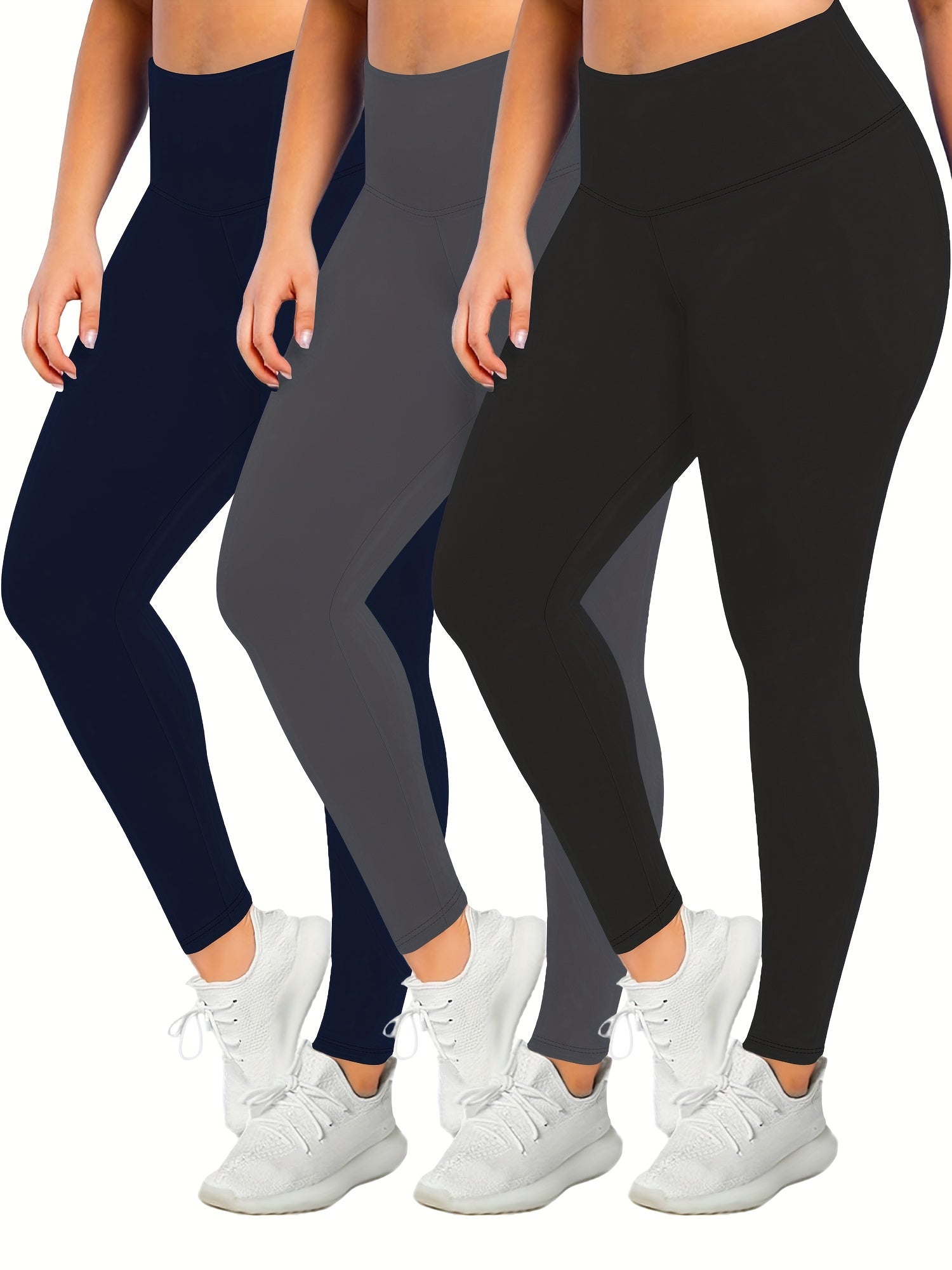 3 Pack Plus Size Sporty Leggings Set