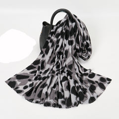 Leopard Print Short Tassel Scarf Warm Shawl