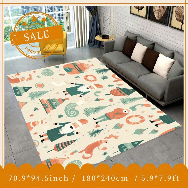 Soft Fluffy Geometric Christmas Area Rug Washable for Living Rooms Bedrooms