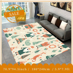 Soft Fluffy Geometric Christmas Area Rug Washable for Living Rooms Bedrooms