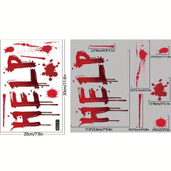 Scary Halloween Window Clings Horror Blood Handprints Footprints Stickers