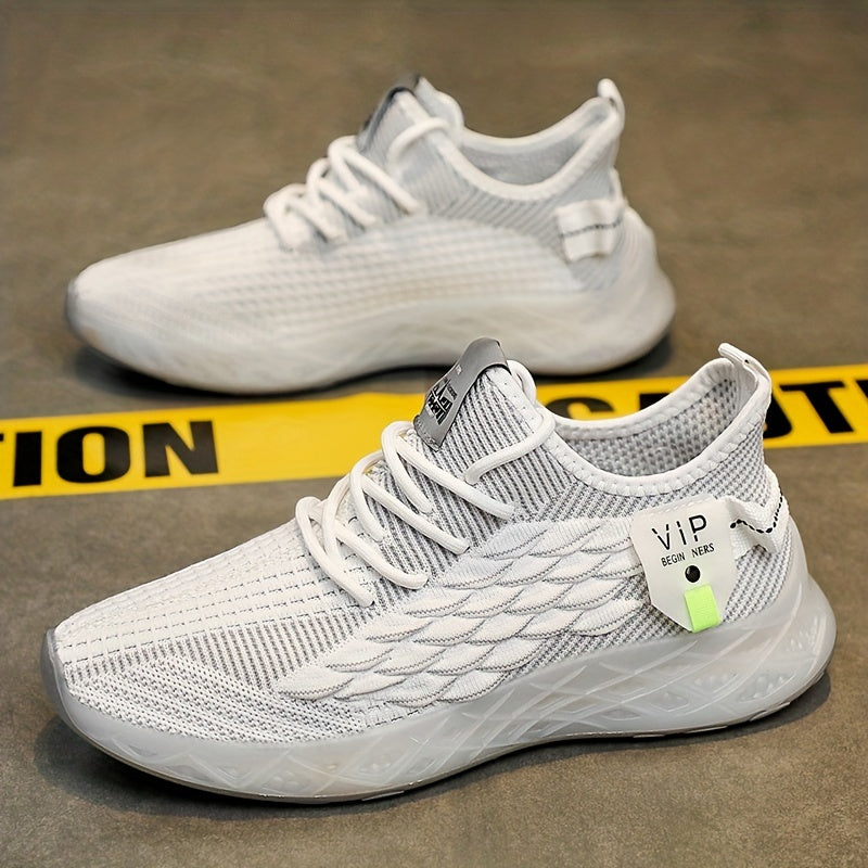 Men's Lace up Scale Effect Sneakers Lightweight Athletic Shoes