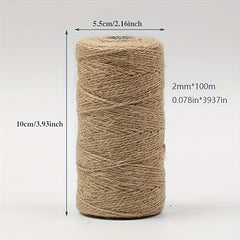 100m 2mm Jute Rope Twine DIY Craft Decoration Packaging Bundle Bottle Jar Wrappi