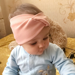 Baby Girls Casual Candy Ribbed Twist Headband Soft Wide Headband
