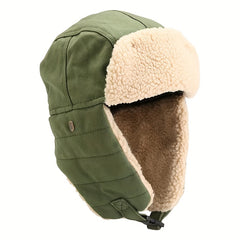 Outdoor Windproof Ear Protection Fleece Lined Warm Hat Men Women