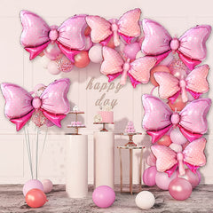 Pink Bow Balloon Girl Party Decoration Large Bow Aluminum Foil Balloon