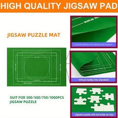 Large Non-Slip Jigsaw Puzzle Mat - Fits 1500pcs - Green