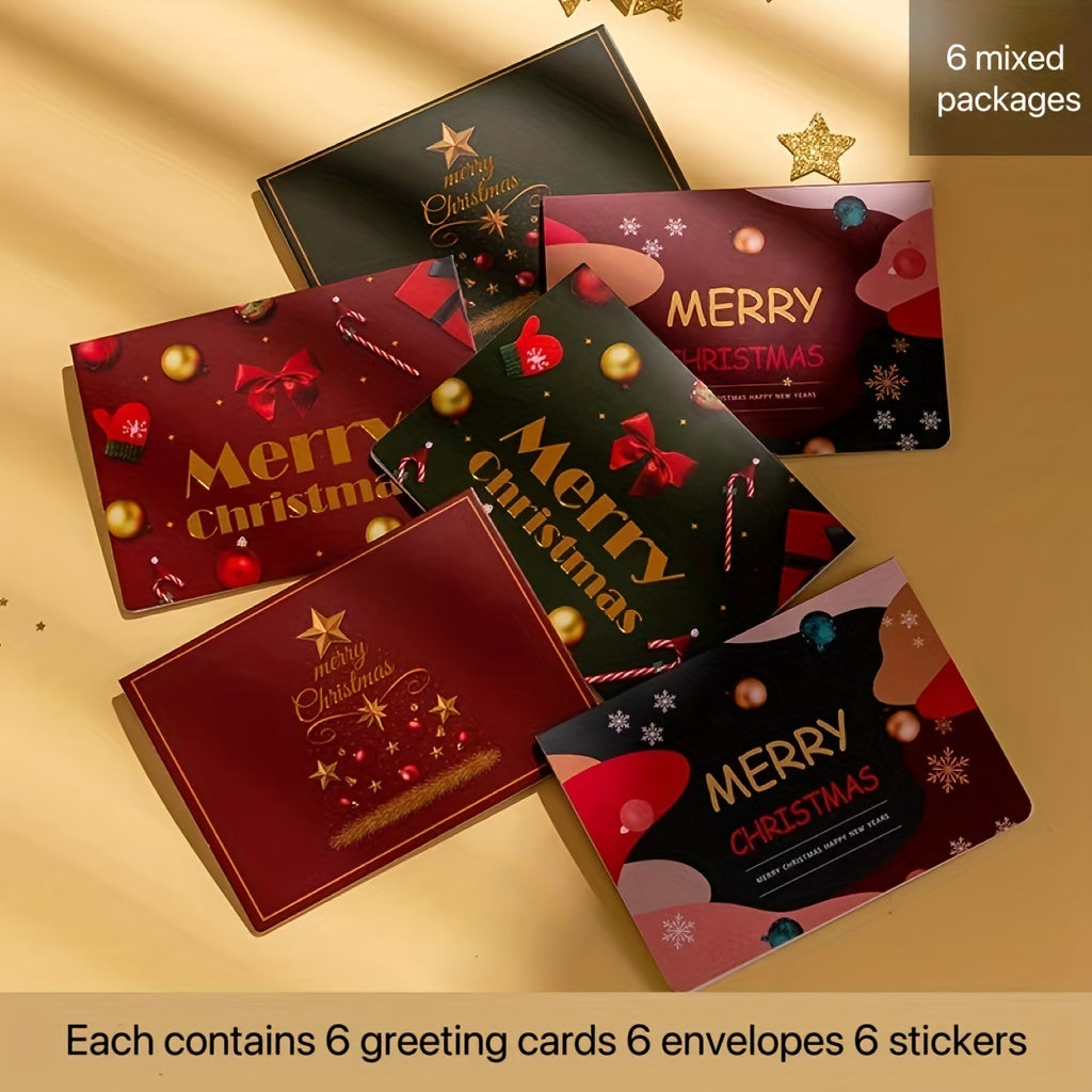 Festive Christmas Greeting Cards Set - 18pcs