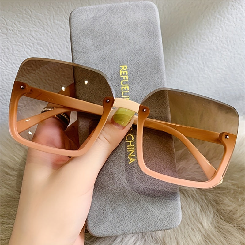 Semi Rimless Sunglasses Gradient Lens UV400
