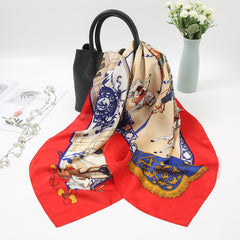 Women's Square Silk Scarf Bandana Print Neck Shawl Scarves