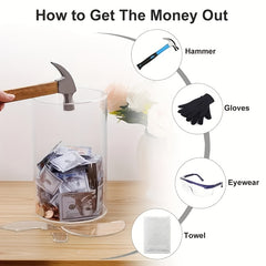 Transparent Acrylic Cylinder Piggy Bank