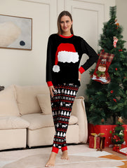 Christmas Print Pajama Set Long Sleeve Top & Pants Women's Sleepwear